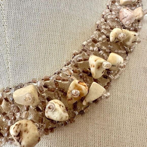 Beaded collar stone choker necklace - Picture 11 of 11